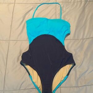 J Crew color block one piece w cut outs NWOT